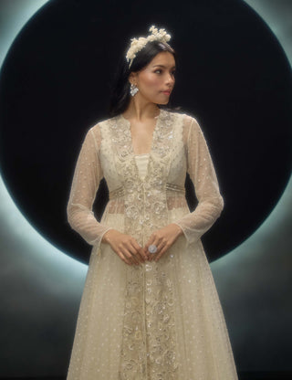 Evania ivory jacket and lehenga set