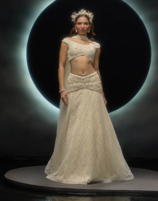 Liora ivory lehenga set