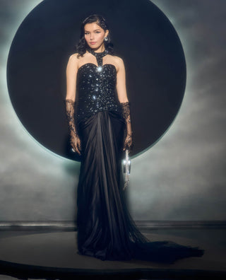 Zerain black corset and draped skirt