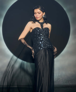 Zerain black corset and draped skirt