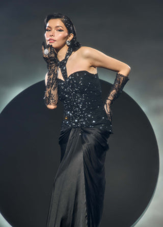 Zerain black corset and draped skirt