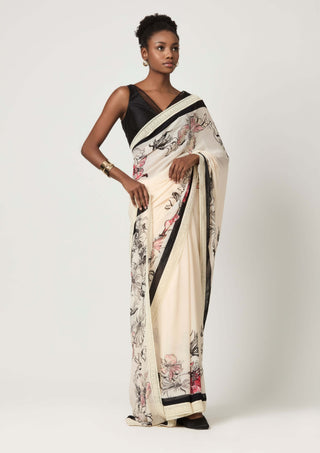 Luna placement printed sari and blouse