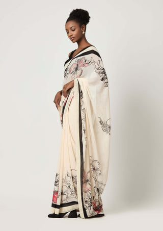 Luna placement printed sari and blouse