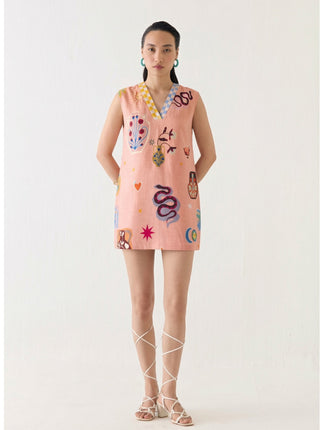 Pottery peach short dress