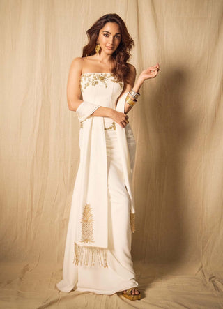 Ivory thandai corset and skirt set