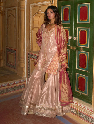 Rose pink short kurta set