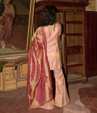 Rose pink short kurta set