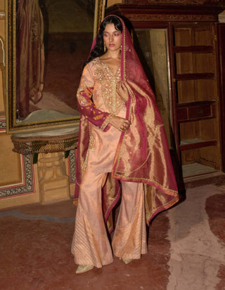 Rose pink short kurta set