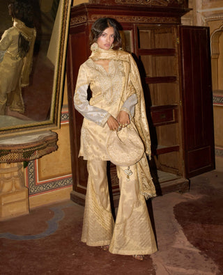 Champagne gold short kurta set