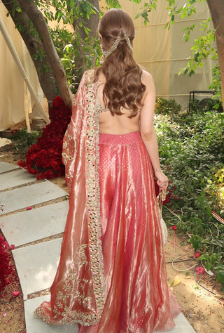 Gulbahar pink mirror sharara set