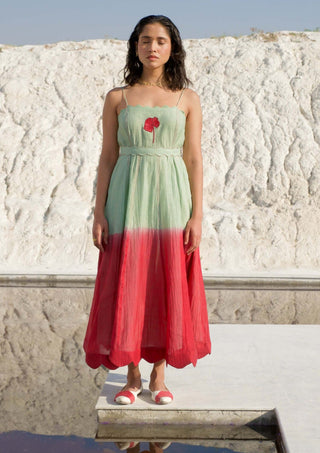 The Loom Art-Avocado Punch Mint Pink Dress-INDIASPOPUP.COM