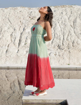 The Loom Art-Avocado Punch Mint Pink Dress-INDIASPOPUP.COM