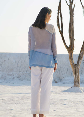 The Loom Art-Skyline Blue Gray Shirt And Pant-INDIASPOPUP.COM