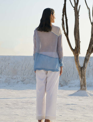 The Loom Art-Skyline Blue Gray Shirt And Pant-INDIASPOPUP.COM