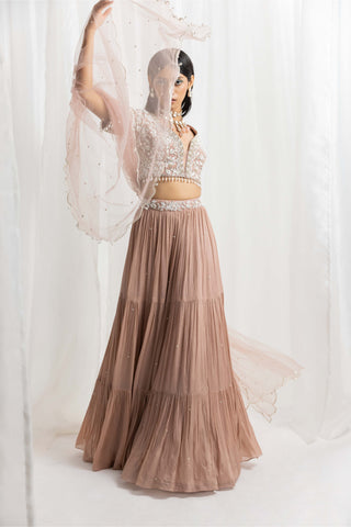 Seema Thukral-Dusty Pink Embellished Lehenga Set-INDIASPOPUP.COM