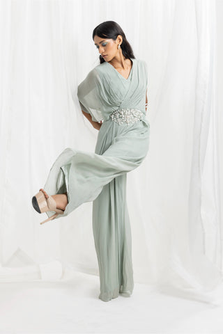 Seema Thukral-Sage Green Embellished Jumpsuit-INDIASPOPUP.COM