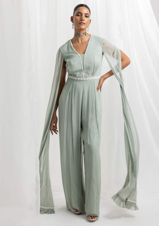 Seema Thukral-Sage Green Embellished Jumpsuit-INDIASPOPUP.COM