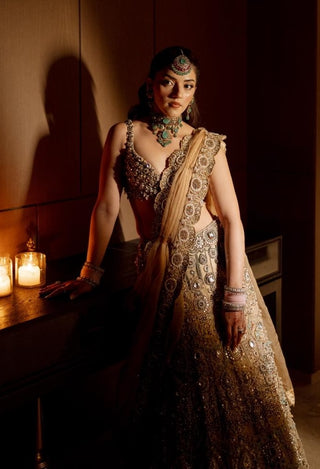 Mrigakshi blush pink lehenga set