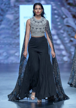 Bhumika Sharma-Black Embroidered Blouse And Pant Set-INDIASPOPUP.COM