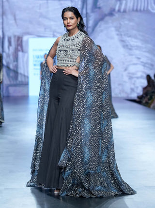 Bhumika Sharma-Black Embroidered Blouse And Pant Set-INDIASPOPUP.COM