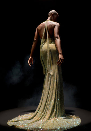 Mint green elara gown with stole