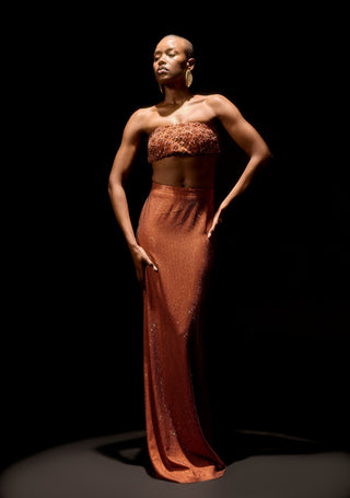 Rust sienna pencil skirt and bralette