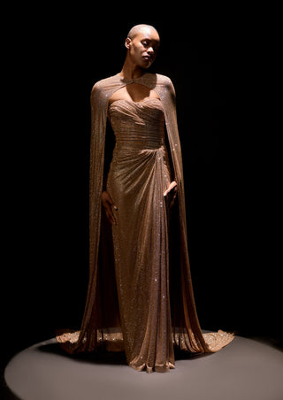 Nude valora gown and cape