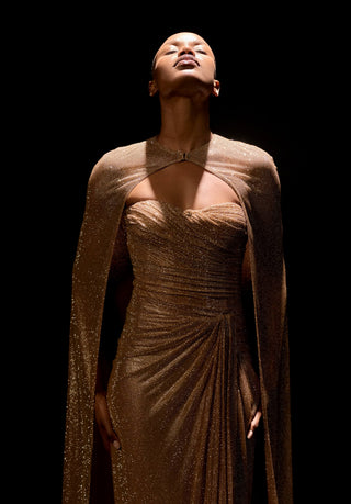 Nude valora gown and cape