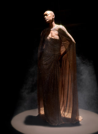Nude valora gown and cape