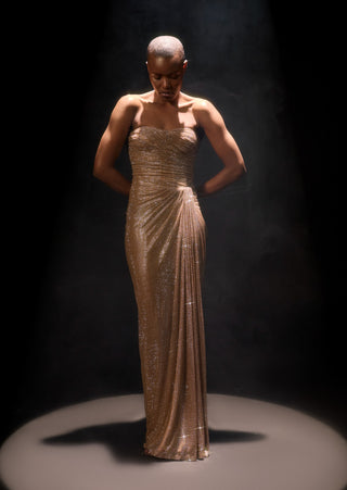 Nude valora gown and cape