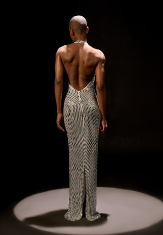 Silver virelle gown