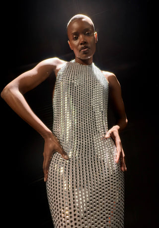 Silver virelle gown