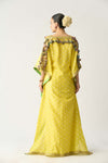 Babita peela bandhani kaftan and pants