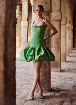 Itrh Raajney Green Mini Dress available on indiaspopup