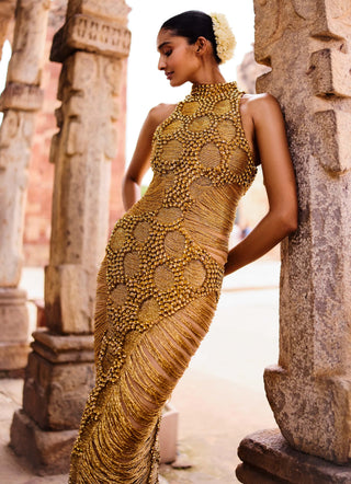 Maya gold stone dress