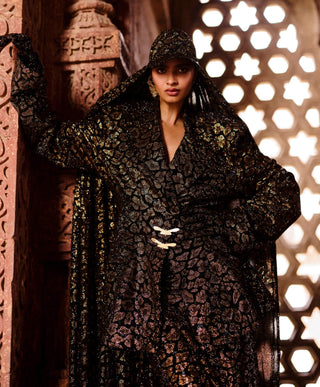 Itrh Jagara Leopard Blazer And Long Skirt available on indiaspopup