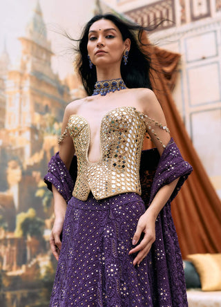 Purple yamini lehenga set