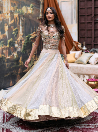 Silver gota swara lehenga set