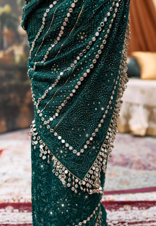 Green vanamala sari and blouse