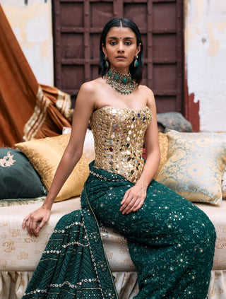 Green vanamala sari and blouse
