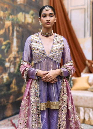 Lilac jamunee arzoo peplum sharara set