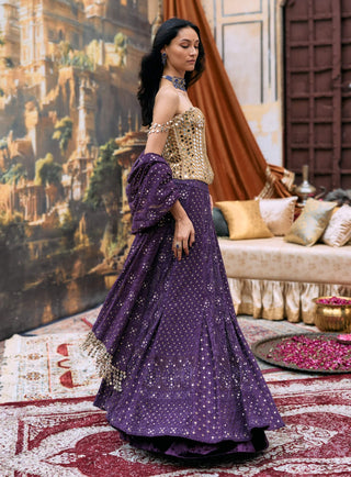 Purple yamini lehenga set