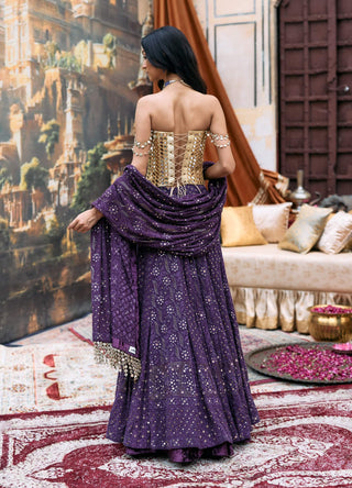 Purple yamini lehenga set