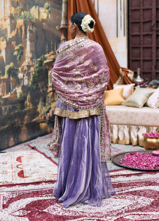 Lilac jamunee arzoo peplum sharara set