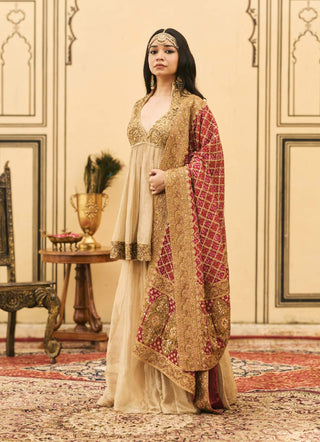 Suvarna dori zari peplum sharara set