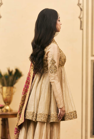 Suvarna dori zari peplum sharara set