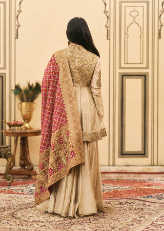 Suvarna dori zari peplum sharara set