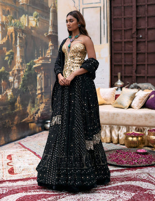 Black rohini lehenga set