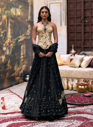 Black rohini lehenga set