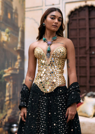 Black rohini lehenga set
